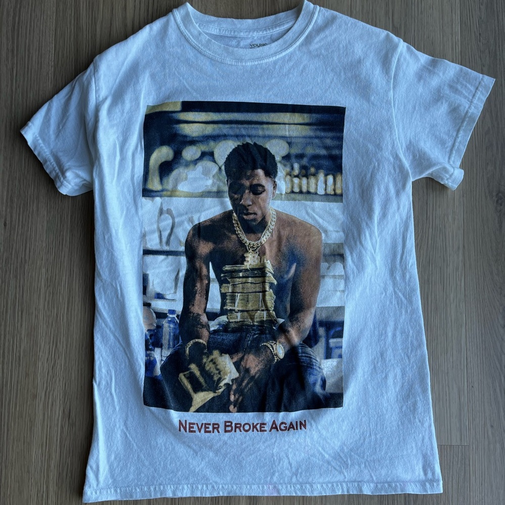 NBA Youngboy Tshirt white with photo size small